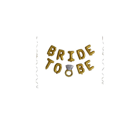 Bride To Be Balloon Banner - Gold