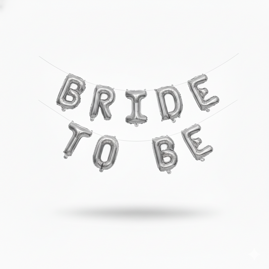 Silver Bride To Be Balloon Banner