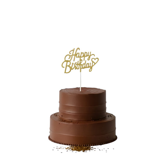 Gold Happy Birthday Cake Topper