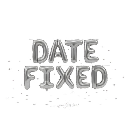 Date Fixed Balloon Banner – Silver