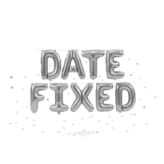 Date Fixed Balloon Banner – Silver