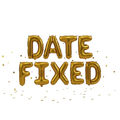 Date Fixed Balloon Banner – Gold