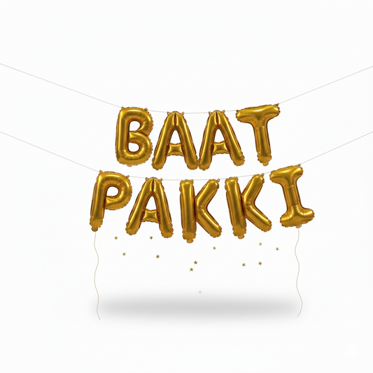 Baat Pakki Balloon Banner – Gold