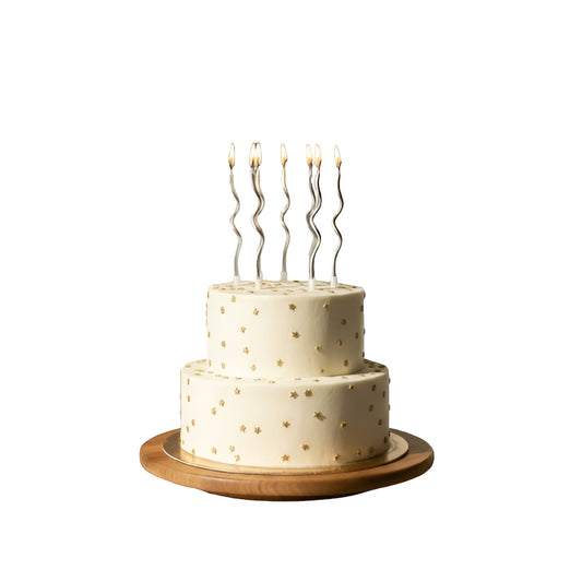 Silver Wavy Birthday Candle