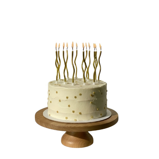 Gold Wavy Birthday Candle