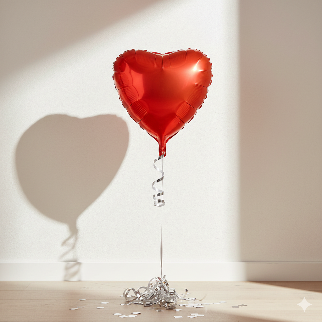 Red Heart Foil Balloon