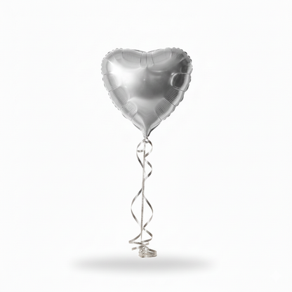 Silver Heart Foil Balloon