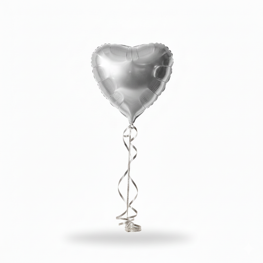 Silver Heart Foil Balloon