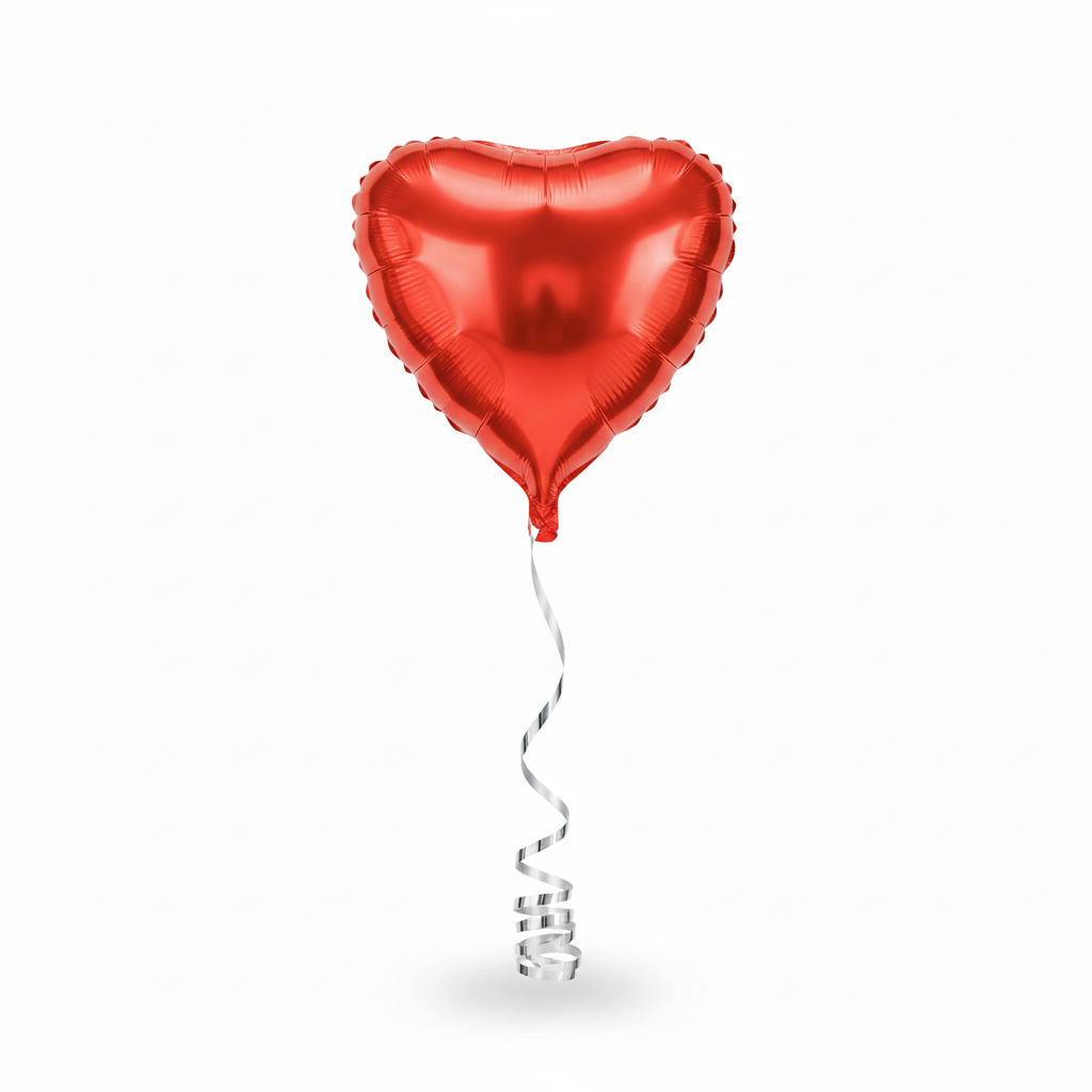 Red Heart Foil Balloon