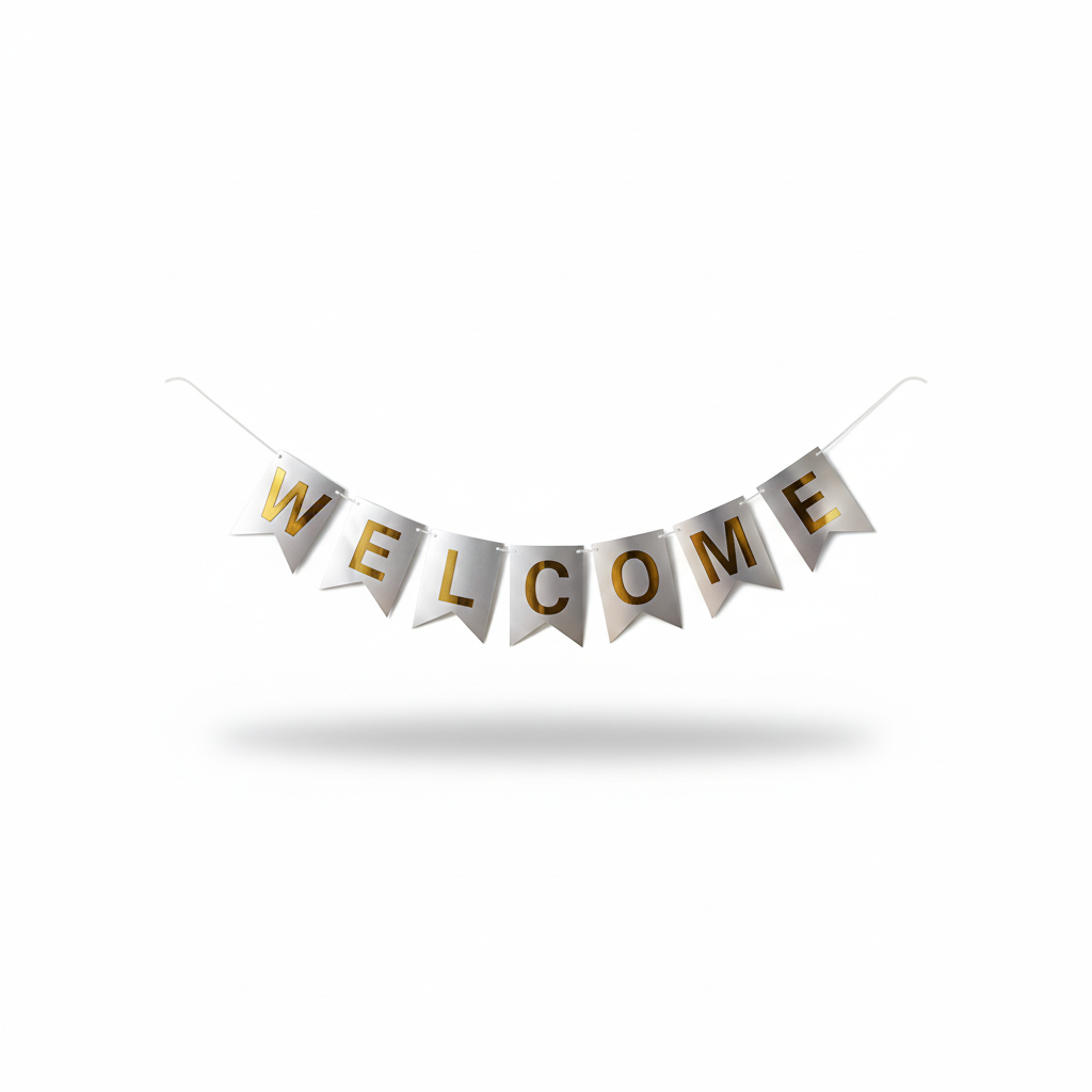 Silver Welcome Banner