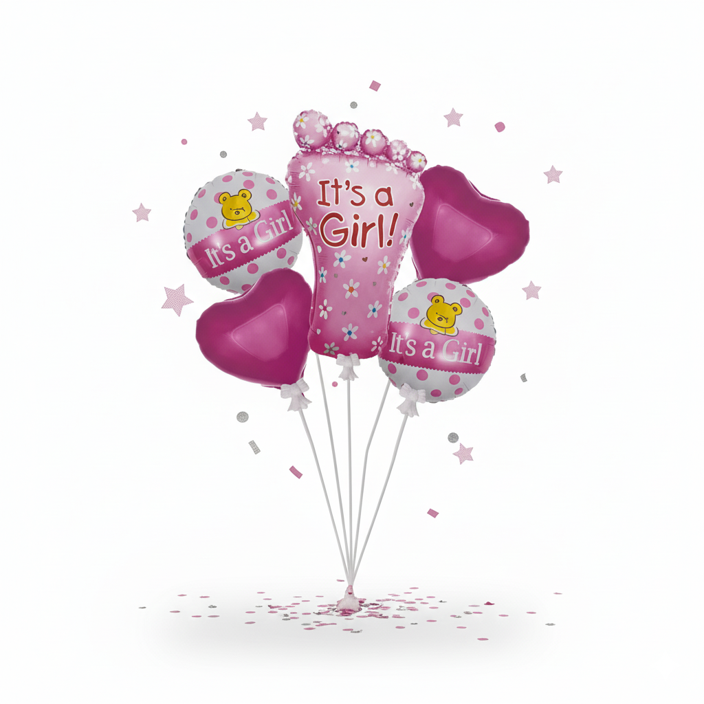 It’s a Girl - Pink Foil Balloon Set