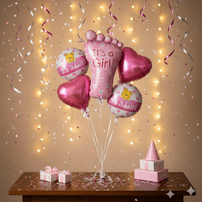 It’s a Girl - Pink Foil Balloon Set